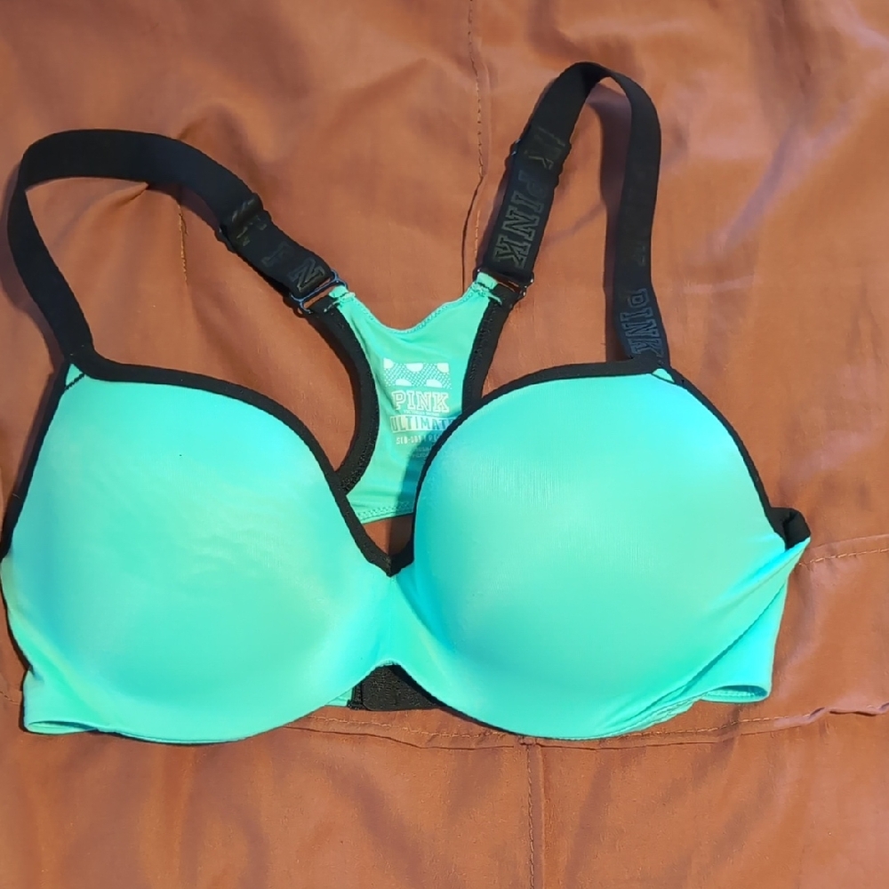PINK Victoria's Secret Aqua and Black Bra